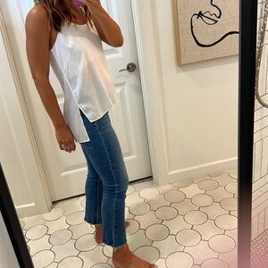 BCBGMaxAzria 100% Silk Key Hole Back Hi Lo Tank Top Size Small